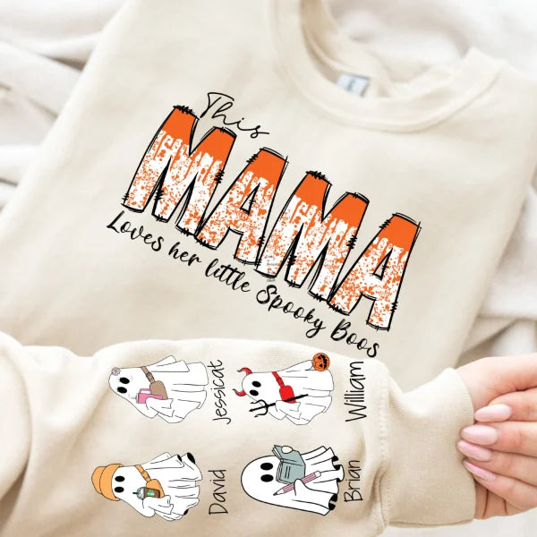 Custom This Mama Loves Her Little Boos Sweatshirt, Halloween Gift for Mom