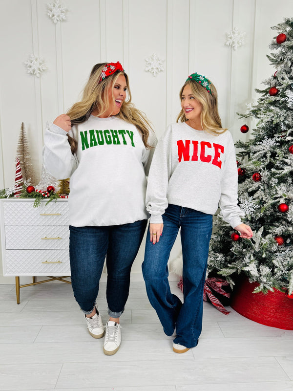 Nice and Naughty Reversible Graphic Crewneck Sweatshirt
