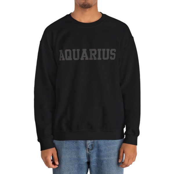 ♒Custom Zodiac Puff Print Crewneck-Aquarius Crewneck