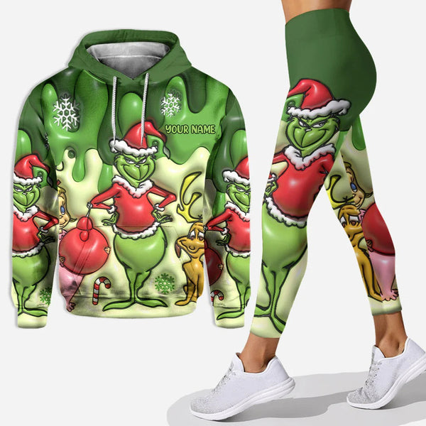 Grch Green Monster Stole Christmas - Personalized Hoodie And Leggings