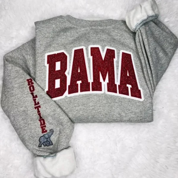 Custom Team Glitter Embroidered Sweatshirt Hoodie T-shirt