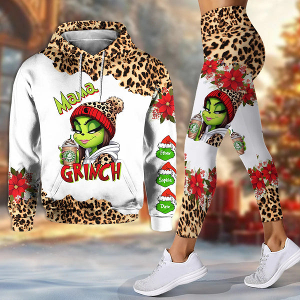 Grch Green Monster Grinchy Mama - Personalized Stole Christmas Hoodie and Leggings