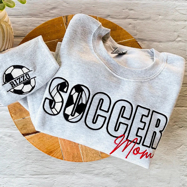 Personalized Game Day Mama Sweatshirt with kids name on the sleeve Football/Baseball/Soccer Mama
