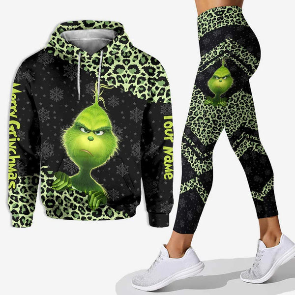Grch Green Monster Merry Grinchmas - Personalized Hoodie And Leggings