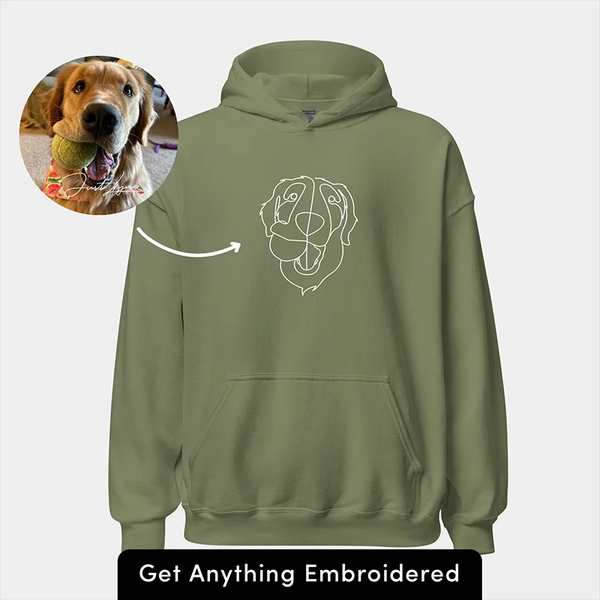 Custom Pet Outline Embroidered Hoodie