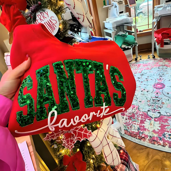 Santa's Favorite Christmas Sequin Embroidered Sweatshirt/Hoodie