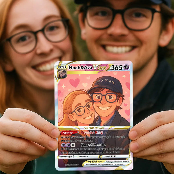 Custom Anime Couples Pokecard TCG V/Vmax/VSTAR/EX/GX/TRAINER Card, Best Christmas Gift for Couple, Anniversary Gift, Valentine's Day Gift