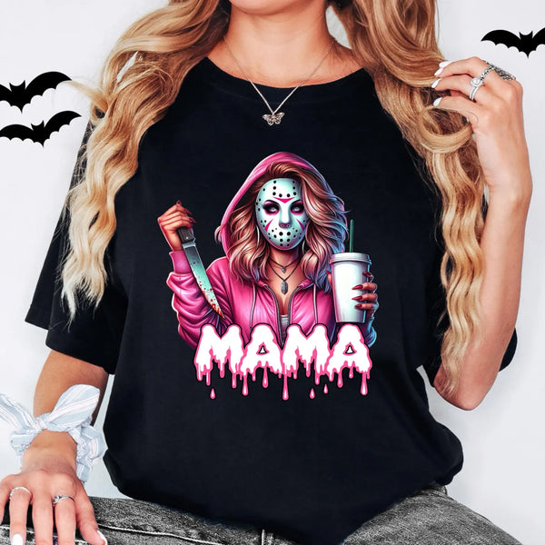 Personalized Hand-drawn Patterns Horror Mask Mama Halloween Sweatshirt🎃