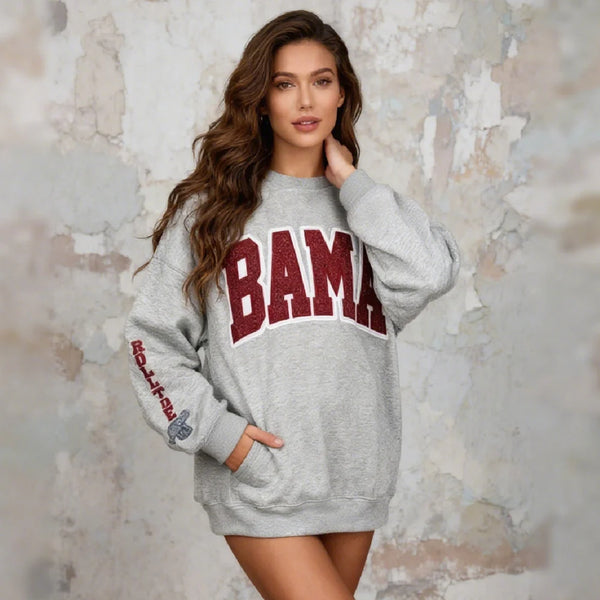 Custom Team Glitter Embroidered Sweatshirt Hoodie T-shirt