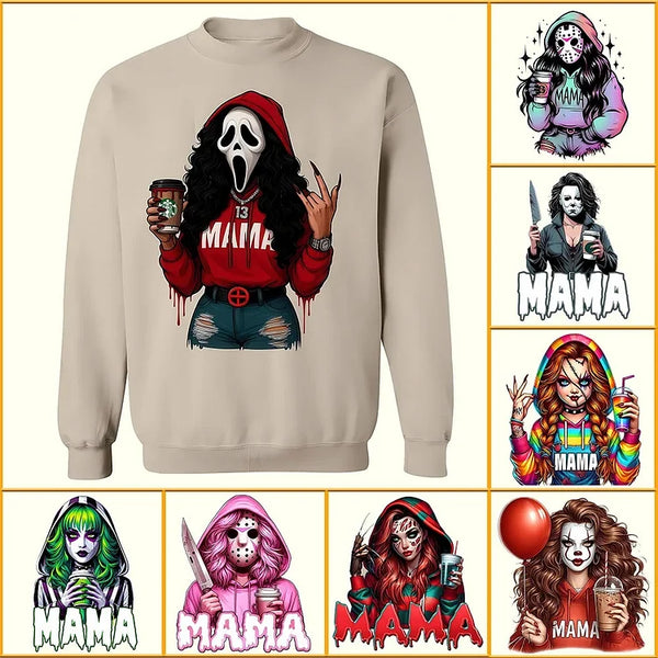 Custom Halloween Horror MAMA Shirt Gift Spooky T-shirt/Sweatshirt