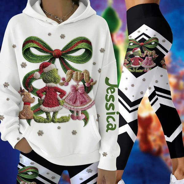 Grch Green Monster Merry Christmas - Personalized Hoodie and Leggings