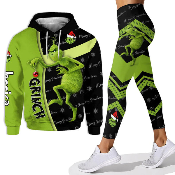 Grch Green Monster Stole Christmas - Personalized Hoodie And Leggings