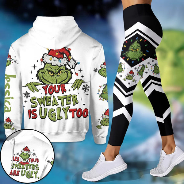 Grch Green Monster Your Sweater Is Ugly Too - Personalized Hoodie and Leggings