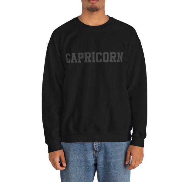 ♑Custom Zodiac Puff Print Crewneck-Capricorn Crewneck
